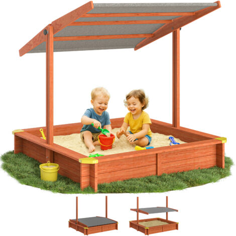 Spielwerk Sabbiera con Tetto Veranda Protezione UV 50 Legno Ecologico Sandbox per Bambini Gioco Esterno Playhouse Max (de)