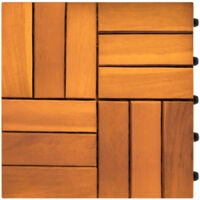 Casaria Piastrelle in legno di acacia ed eucalipto certificato FSC®30x30 cm sistema ad innesto mosaico tagliabile terrazzo balcone Acacia Mosaic (en)