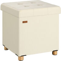 CASARIA® Pouf Sgabello 38x38cm Portaoggetti in Velluto Pieghevole Beige (de)