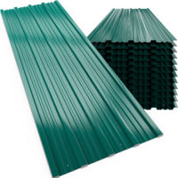 Deuba Set di 12 Lamiere Ondulate per Tetti e Pareti 129cm x 46cm = 7 m² Pannelli Tettoie Capannoni Coperture Metallo Zincato