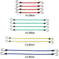 Deuba® Set 8 Corde elastiche corde valigia Expander Diverse lunghezze ganci  in acciaio resistenti 4