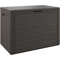 CASARIA® Baule da Giardino Effetto Legno Contenitore da esterno Box portacuscini Cassapanca per esterni  Marrone