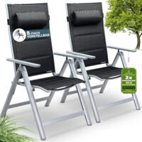 Set 2pz Sedie da Giardino Pieghevoli Bern Premium argento