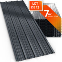 Pannelli tetto ondulati set da 12 antracide 129x 46cm 7m²