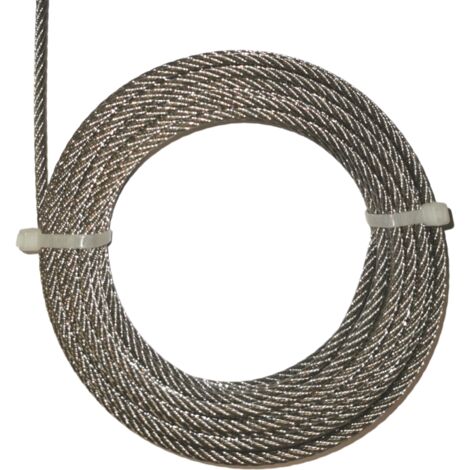 Câble Acier Inoxydable 10m, Diamètre 5mm, Structure 7x19, Résistance à La Rupture 3700 Lb - Pour Balustrade, Extérieur, Bricolage
