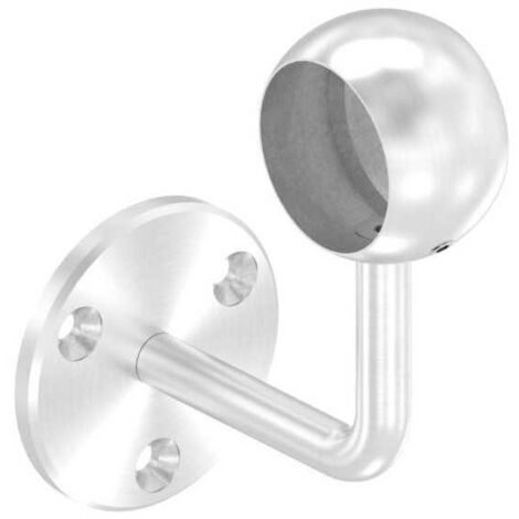 Support mural de main courante avec bague sphérique inox A2-42,4--1 pc