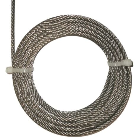 Câble d'acier Inox-Galvanisé plastifié Ø 2mm - vendu au mètre