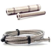 Kit 10m câble inox 4mm serti 1 coté + 1 tendeur Angle Racine > Accueil > CABLE > Kit câbles inox > Kit droit inox