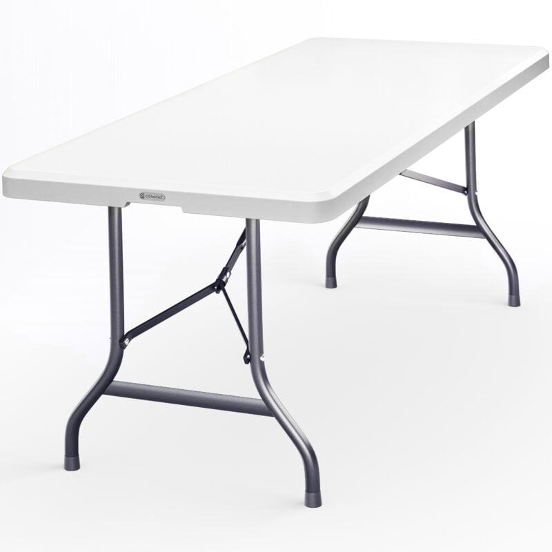 TIENDA EURASIA - Table Pliante Portable, Blanche en Plastique Résistant,  pour Intérieur ou Extérieur, 79x56x64 cm