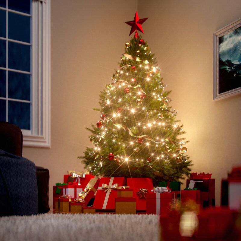 2 Sapins De Noël Artificiels 55cm En PVC - Décoration Intérieure/extérieure, Branches Ajustables, Réutilisables
