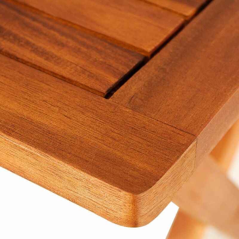CASARIA® Table d'appoint pliante en bois d'acacia 70x70x73cm Table basse  carrée pliable extérieur jardin camping
