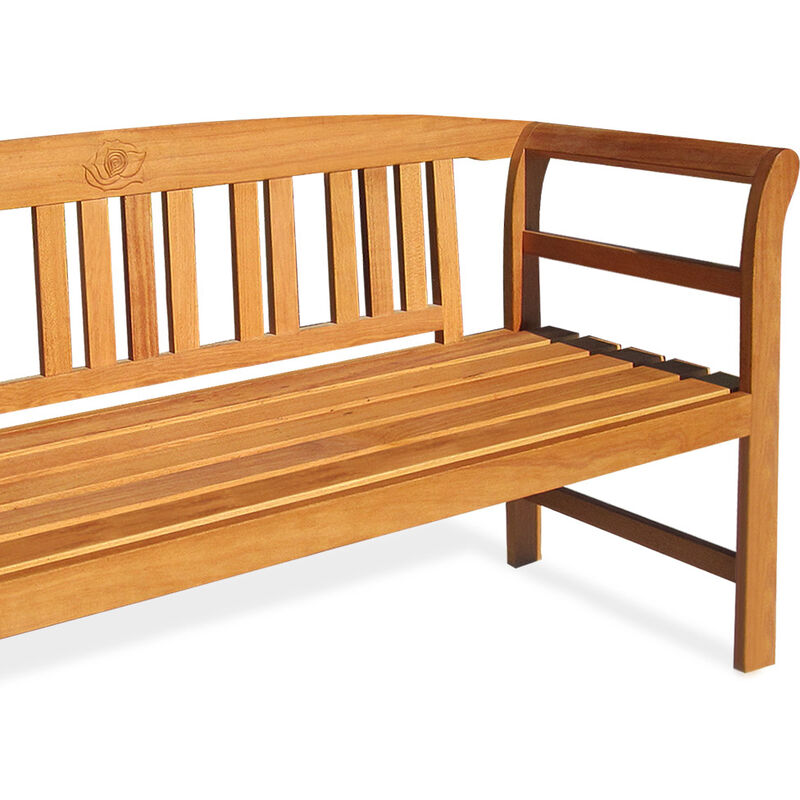 Banc d'angle Banc de jardin en bois d'eucalyptus 145 x 145 cm Banquette  terrasse extérieur - Cdiscount Jardin