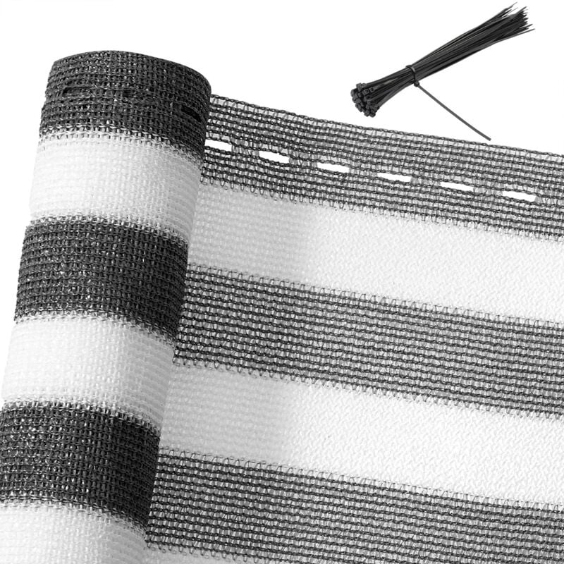 Brise-vue Brise-vent latéral Protection solaire Auvent LZQ double face Tissu de store polyester pour terrasse et camping 160x600cm anthracite 