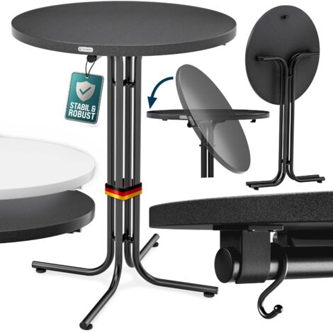 Casaria – Table de bar ronde pliable 70 ou 80 cm – Hauteur 110 cm – Plateau MDF résistant aux intempéries – Charge max. 100 kg – Pieds réglables