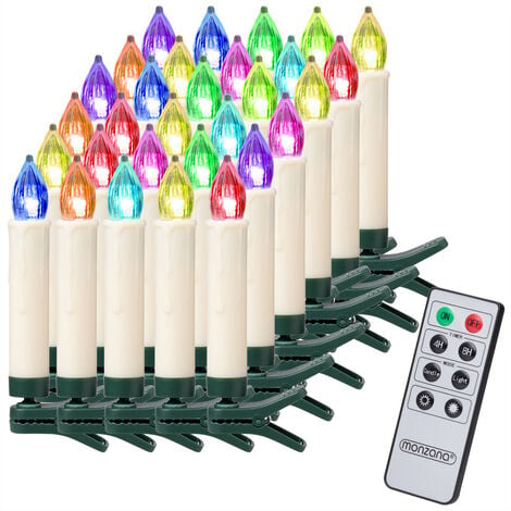 10 bougies à LED sans fil pour sapin de Noël d'extérieur avec télécommande