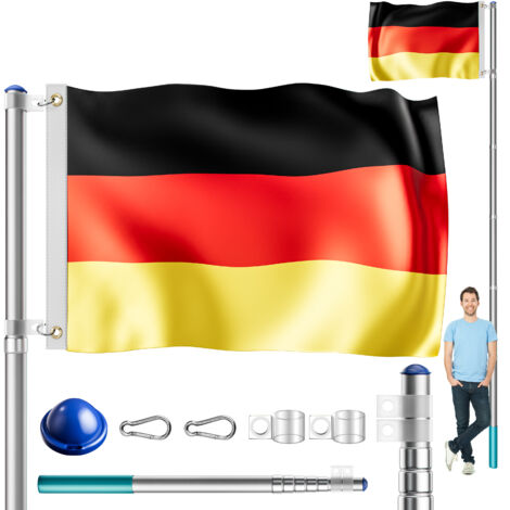 SWANEW Mât De Drapeau Réglable En Hauteur - Mât, Porte Drapeau Aluminium Drapeau Allemand 65m 66789668 SWANEW Mât De Drapeau Réglable En Hauteur - Mât, Porte Drapeau Aluminium Drapeau Allemand 65m 66789668
