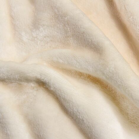 Deuba Plaid couverture polaire couleurs et taille à choisir pour intérieur hiver   200x150cm - beige (en)
