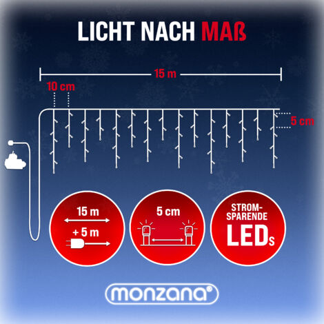 Guirlande lumineuse 200/400/600 LED avec télécommande fonction timer options  600 LED blanc froid avectélécommande
