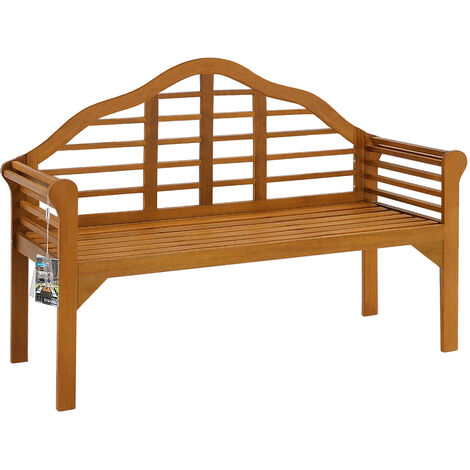 Banc Jardin Bois Massif KESSER® - Résistant Intempéries - Capacité 320kg - Housse Incluse