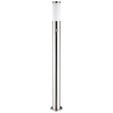 Deuba – Lampadaire d'extérieur en acier inoxydable – Détecteur de mouvement – IP44 – 1000x76 mm – Pour allées et terrasses