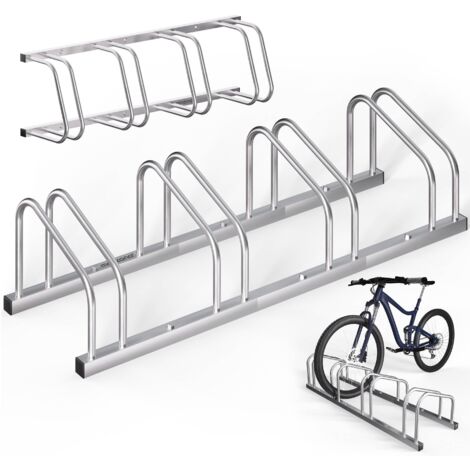 Râtelier Vélo 3 Places Mural Ou Sol - Support Acier Anti-Rouille Adjustable Pour Garage/Jardin