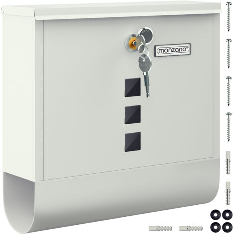 Monzana – Boîte aux lettres murale en acier galvanisé – Fente extra large pour lettres et journaux – Résistante aux intempéries – Dimensions 30,5x8,5x33,5cm