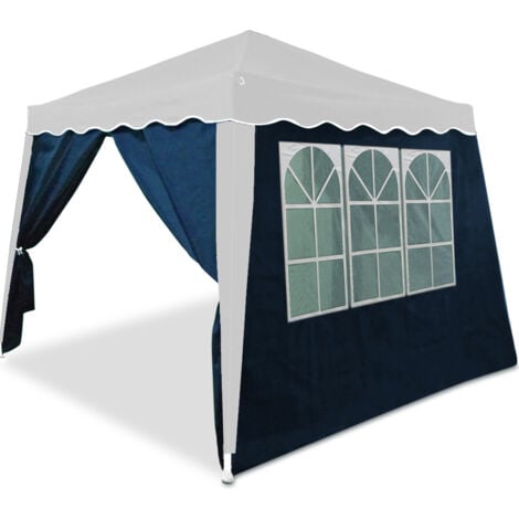 Deuba 2x Parois latérales pour tonnelle pavillon avec fenêtre Matériau hydrofuge - Couleur au choix  Bleu