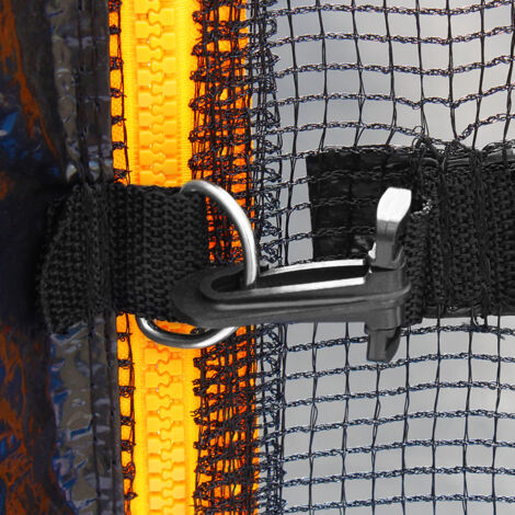 Filet de sécurité pour trampoline Résistant Entrée fermable Dimension au choix  244 - 250 cm / 6 Stangen