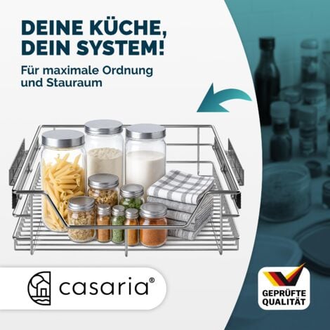 CASARIA® Tiroir télescopique de rangement pour armoire cuisine réfrigérateur 30cm/40cm/50cm/60cm tiroir de cuisine métal  pour une largeur d'armoire de 50 cm