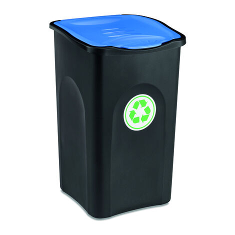 Poubelle Extérieure 50L Orange Conforme DIN 30713 - Robuste Avec Couvercle Verrouillable