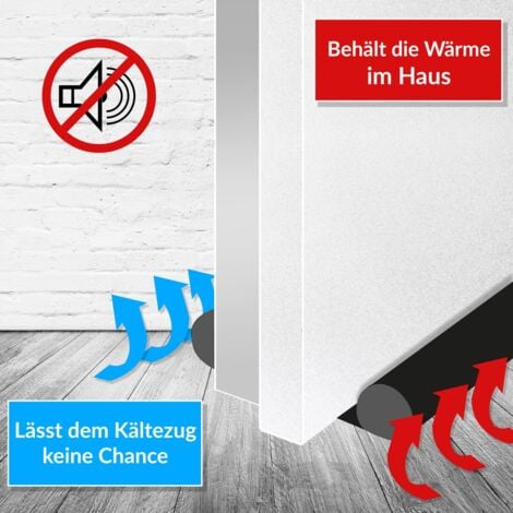 MONZANA® Lot de 3x boudins de porte 92cm isolant porte froid protection bruit économie énergie coupe-vent chambres double-face découpable