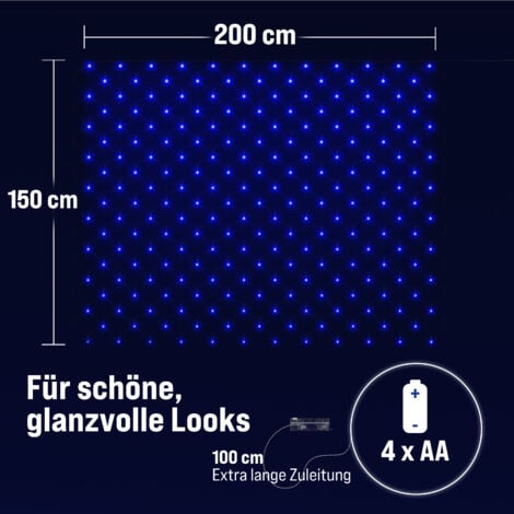 MONZANA® Guirlande lumineuse LED  Rideau lumineux 160 LED bleu