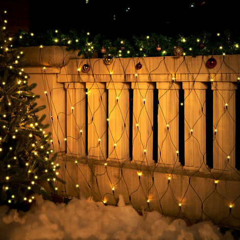 Guirlande lumineuse Rideau LED Filet lumineux 200/400/600 LED 8 Fonctions Eclairage fêtes illumination de Noël  Rideau lumineux 100 LED blanc