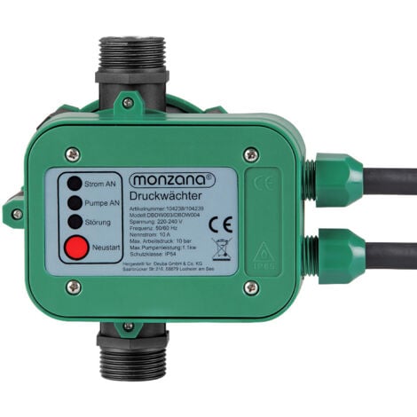 Contrôleur de pression pour pompe - Pressostat 10 bar avec câble Monzana  Câble inclus