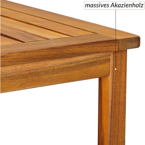 Table basse de jardin en bois d'acacia 45 x 45 cm Table d'appoint 2 niveaux intérieur extérieur