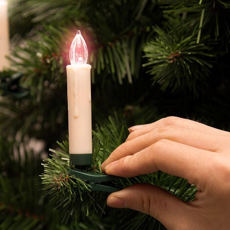 Pack de bougies LED à pile avec clips pour sapin de Noël