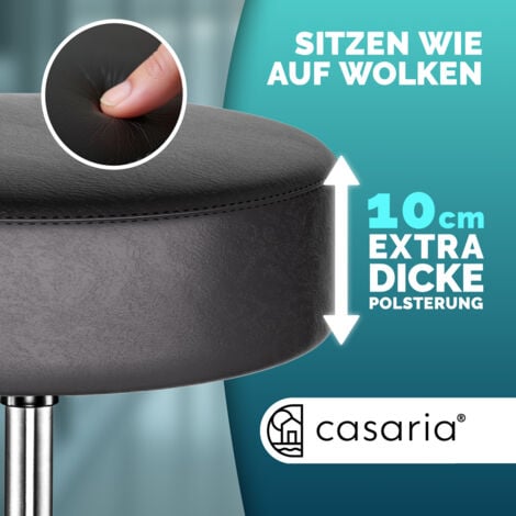Tabouret Siège Réglable en hauteur Pivotable 360° Plusieurs couleurs au choix-Noir
