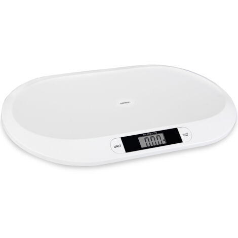 Deuba – Pèse-bébé numérique 20 kg – Précision +/- 10 gr – Surface incurvée antidérapante – Grand écran LCD – Fonction Tare et arrêt automatique