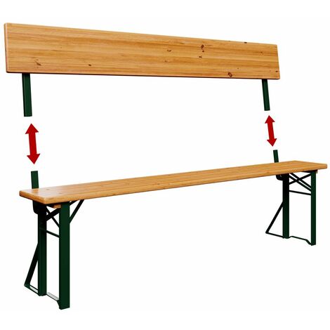 CASARIA® Ensemble de table pliable et 2x bancs avec dossiers amovibles bois  8 personnes salon