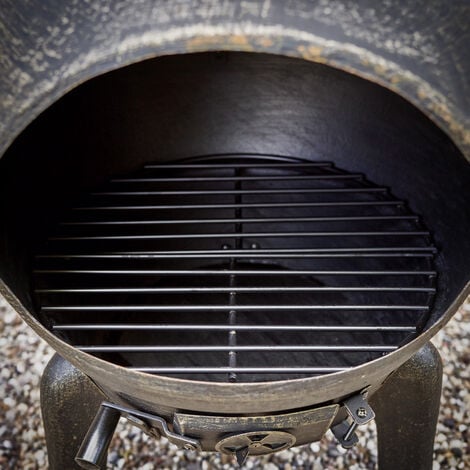 Cheminée en fonte extérieur BBQ Grill brasero grill Barbecue 112 cm