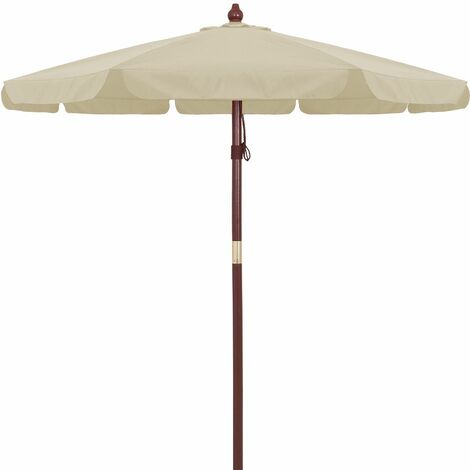 Jardin Parasol 2.4 m Sun Shade parapluie en acier avec manivelle ouvrir fermer Crème 
