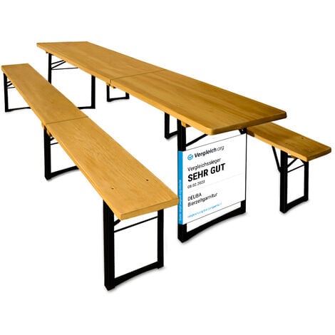 Ensemble table et bancs pliable en Bois - 220 cm pour Jardin Terrasse Fête