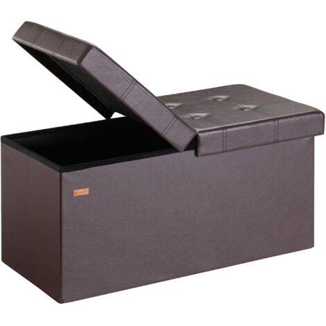 Deuba – Banc de rangement pliable avec couvercle rabattable – Dimensions 115x40x40 cm – MDF robuste – Capacité 300 kg – Surface hydrofuge