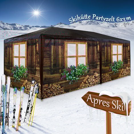 Chapiteau de fête tente réception jardin motif chalet Oktoberfest 6x3m
