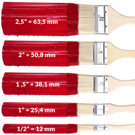 Set de 30 pinceaux nature/rouge professionnels 5 tailles différentes peinture maison travaux divers intérieur extérieur zones vastes ou difficile d'accès
