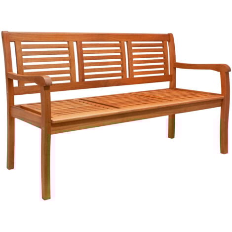 Banc de jardin en bois eucalyptus pré-huilé 3 places balcon banc en bois terrasse extérieur petit banc en bois
