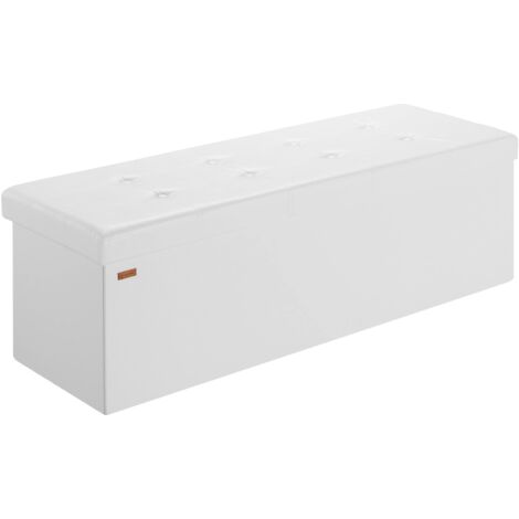 Deuba – Banc de rangement pliable avec couvercle amovible – Capacité 100 à 131L – MDF hydrofuge – Dimensions 115x38x38cm – Pour salon et chambre