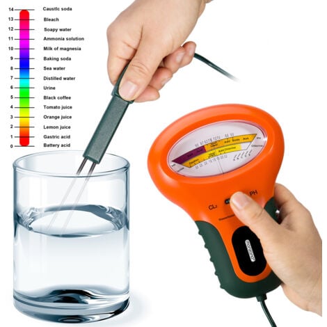Testeur de qualité d'eau piscine pH et teneur en Chlore électronique câble 120 cm