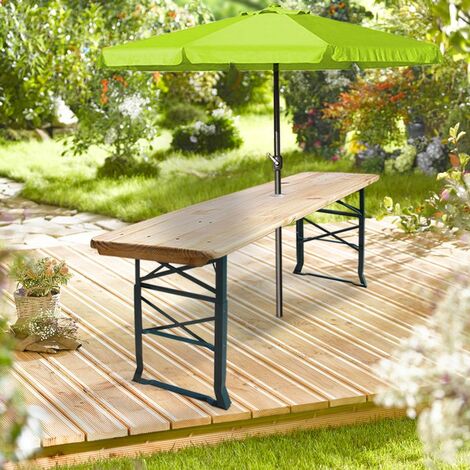 Table Pliant Bois Naturel Pique-Nique Refermable 60x100cm Hauteur