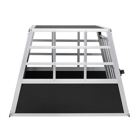 Cage de transport pour animaux domestiques noir argent caisse chien boîte grille  Cage pour animaux M